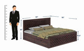 Olivia Solid Sheesham Wood Bed With Four Drawers (Queen Size, Walnut Finish)